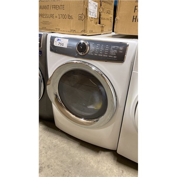 ELECTROLUX MODEL EFMC617SWO. 27 INCH 8.0 CU. FT. FRONT LOAD ELECTRIC DRYER, WHITE COLOUR
