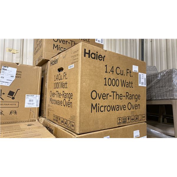 HAIER MODEL HMV1472BHS. OVER THE RANGE MICROWAVE, 24 INCH EXTERIOR WIDTH, 1.4 CU. FT. CAPACITY, 300
