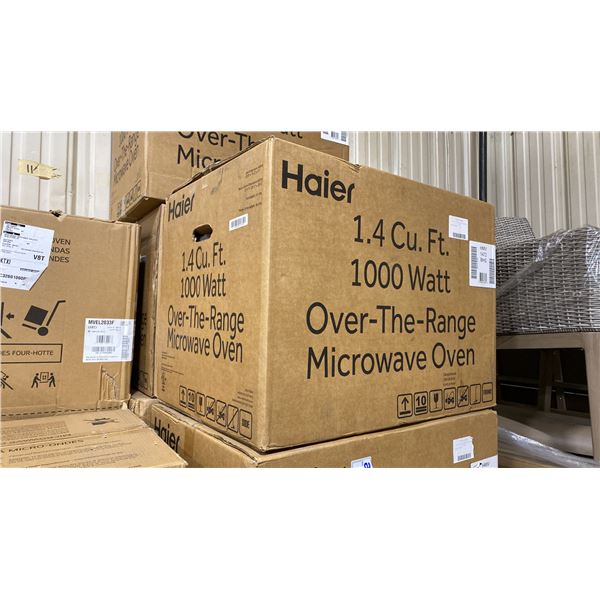HAIER MODEL HMV1472BHS. OVER THE RANGE MICROWAVE, 24 INCH EXTERIOR WIDTH, 1.4 CU. FT. CAPACITY, 300