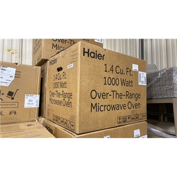 HAIER MODEL HMV1472BHS. OVER THE RANGE MICROWAVE, 24 INCH EXTERIOR WIDTH, 1.4 CU. FT. CAPACITY, 300
