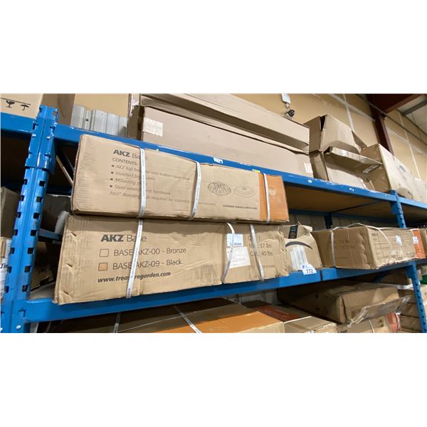SHELF OF ASSORTED UMBRELLA BASES