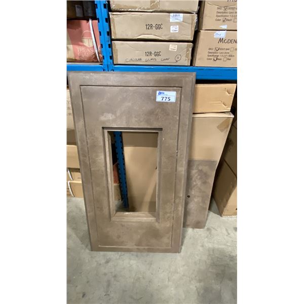GROUP OF OUTDOOR FURNITURE PARTS, LYNX OUTDOOR BUILT IN ACCESS DOOR & HEAVY CEMENT FIRE TABLE TOP