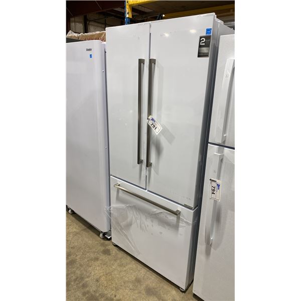 MARATHON MODEL MFF180WFD-2. 18 CU.FT. WHITE FRENCH DOOR BOTTOM MOUNT REFRIGERATOR