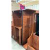 Image 2 : LARGE CHERRY SINGLE PEDESTAL L-SHAPED DESK WITH 2 HUTCHES & 2 DRAWER LATERAL FILE STORAGE