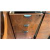 Image 3 : LARGE CHERRY SINGLE PEDESTAL L-SHAPED DESK WITH 2 HUTCHES & 2 DRAWER LATERAL FILE STORAGE