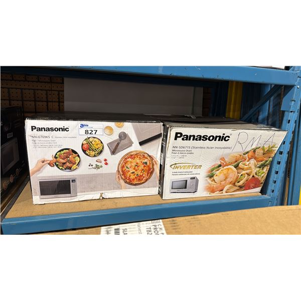 PANASONIC 1100W STAINLESS STEEL MICROWAVE OVEN 1.1 CU.FT. MODEL #NN-GT69KS C & PANASONIC 1200W