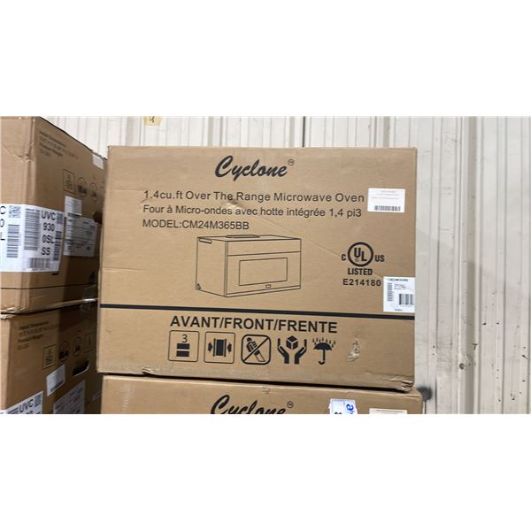 CYCLONE MODEL CM24M365BB 1.4 CU FT 24" BLACK OVER THE RANGE MICROWAVE OVEN *IN BOX*