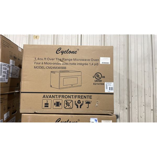 CYCLONE MODEL CM24M365BB 1.4 CU FT 24" BLACK OVER THE RANGE MICROWAVE OVEN *IN BOX*