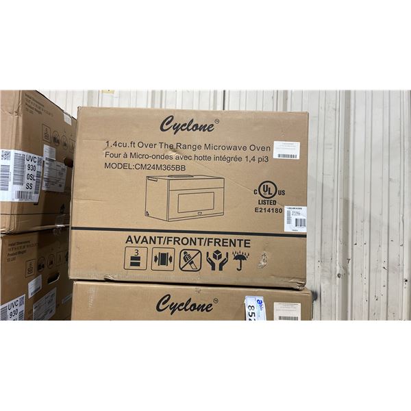 CYCLONE MODEL CM24M365BB 1.4 CU FT 24" BLACK OVER THE RANGE MICROWAVE OVEN *IN BOX*