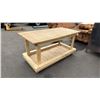 Image 2 : WOODEN 2 TIER MOBILE SHOP CART 62.5"W 32"D 33"H