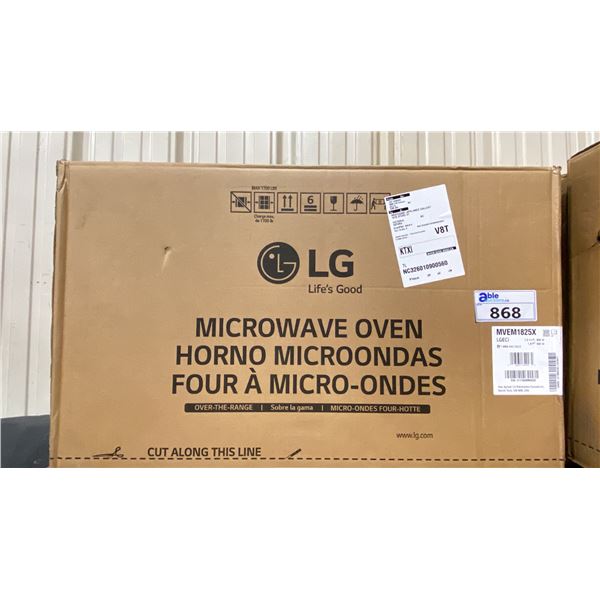 LG MODEL MVEM1825X 1.8 CU FT 30" OVER THE RANGE MICROWAVE OVEN *IN BOX*