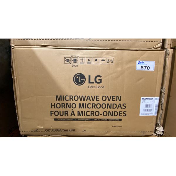 LG MODEL MVEM1825X 1.8 CU FT 30" OVER THE RANGE MICROWAVE OVEN *IN BOX*