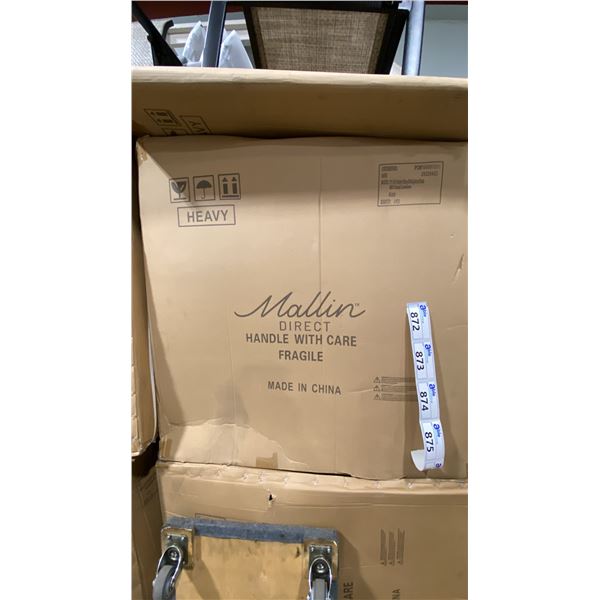 SET OF 4 MALLIN MESH BACK CAST ALUMINUM OUTDOOR PATIO STACKING ARM CHAIRS *IN BOX*