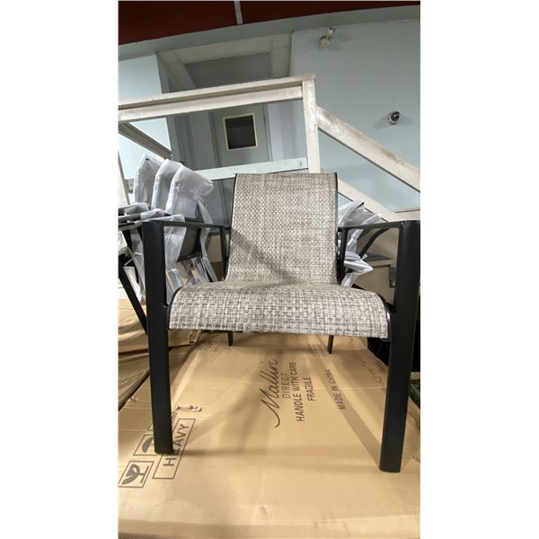 SET OF 4 MALLIN MESH BACK CAST ALUMINUM OUTDOOR PATIO STACKING ARM CHAIRS *DISPLAY ONLY*