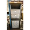 Image 1 : 2 GREY METAL STAINLESS STEEL 2 DRAWER OUTDOOR BUILT-IN GRILL CABINETS & NAPOLEON GRILL DOOR