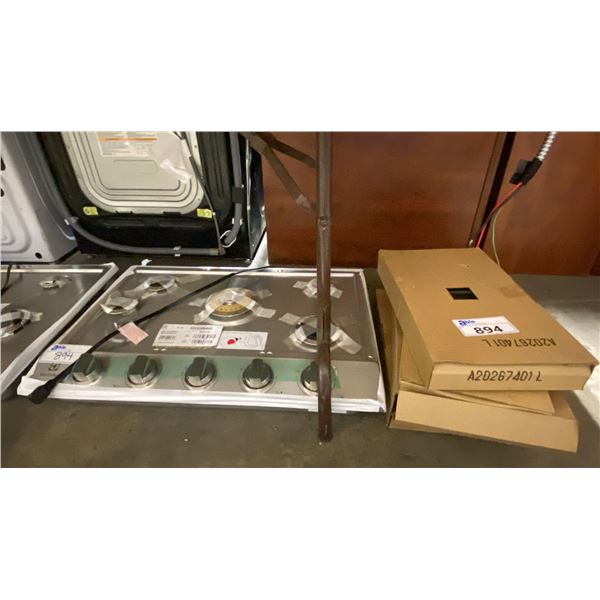 ELECTROLUX MODEL ECCG3068AS. 30" STAINLESS STEEL BUILT IN GAS COOKTOP