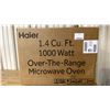 Image 1 : HAIER MODEL HMV1472BHS. OVER THE RANGE MICROWAVE, 24 INCH EXTERIOR WIDTH, 1.4 CU. FT. CAPACITY, 300