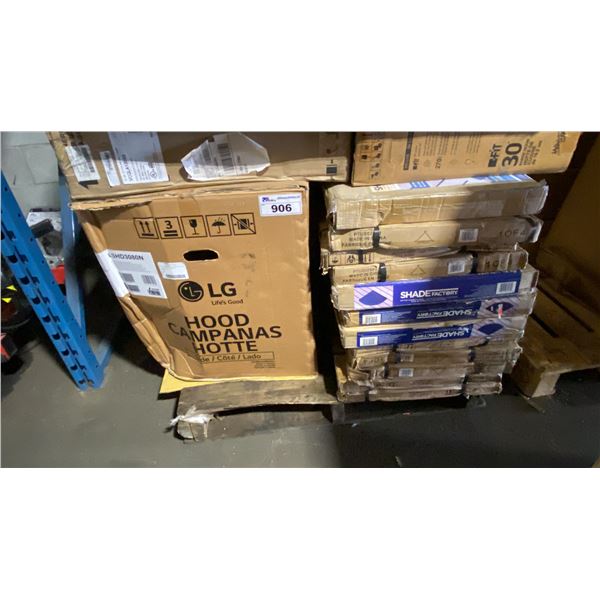 PALLET OF ASSORTED APPLIANCE PARTS/COMPONENTS & PARTS TO SECTOR UMBRELLA BASES