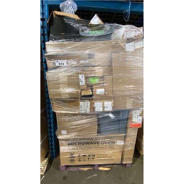 PALLET OF ASSORTED APPLIANCE PARTS, COMPONENTS & HARDWARE