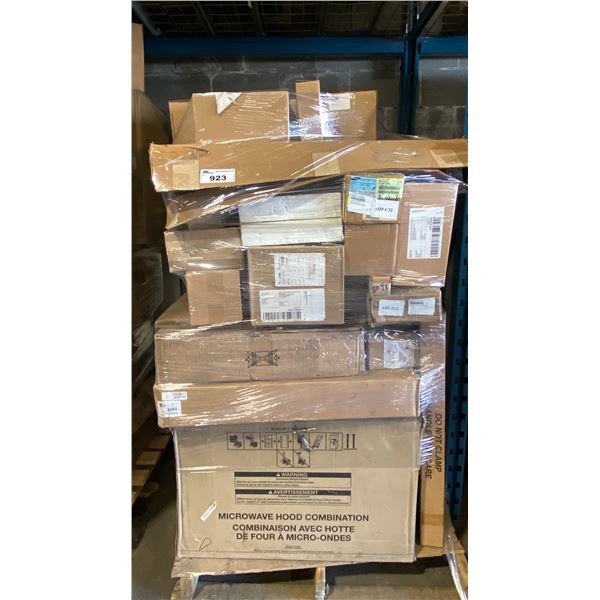 PALLET OF ASSORTED APPLIANCE PARTS, COMPONENTS & HARDWARE