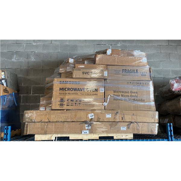 PALLET OF ASSORTED APPLIANCE PARTS, COMPONENTS & HARDWARE