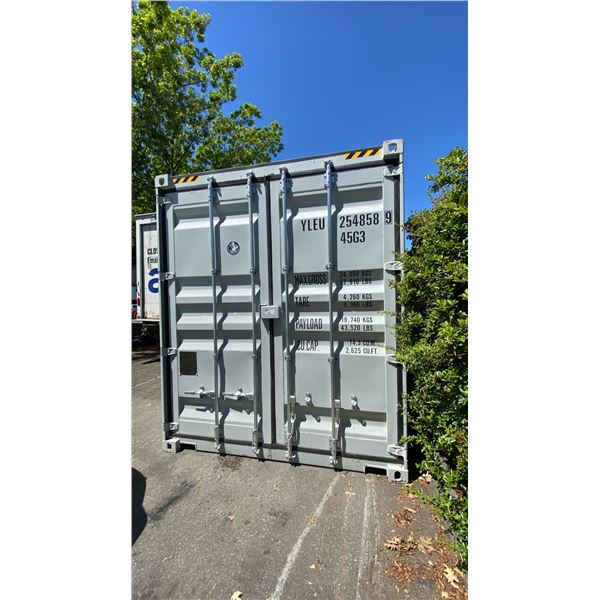 GREY 40' 52,910 LB MAX CAPACITY INDUSTRIAL TRANSPORT CONTAINER WITH 4 DUAL SWING SIDE DOORS DUAL