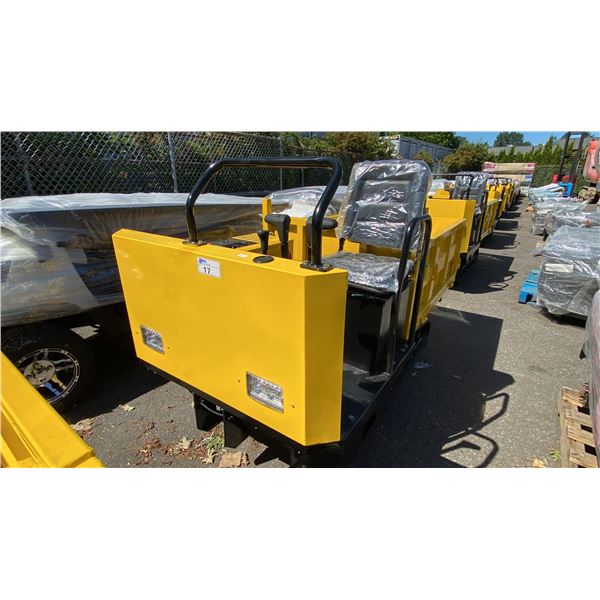 SDLANCH SDLD25 YELLOW RIDE ON GAS POWERED MINI CRAWLER DUMPER, 3 SPEED WITH 9" TRACKS &