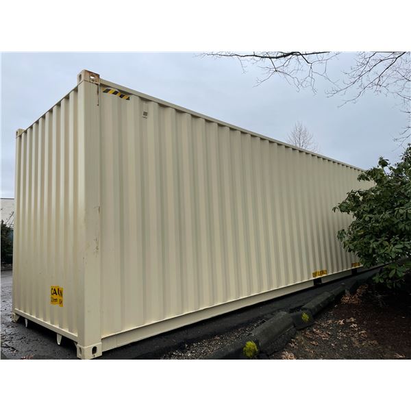 BEIGE 40' 71,650 LB MAX CAPACITY INDUSTRIAL TRANSPORT CONTAINER WITH DUAL SWING REAR DOORS