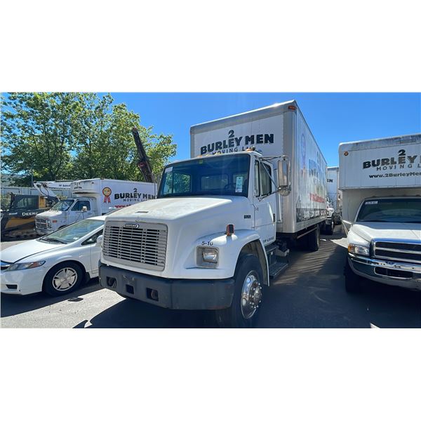 2000 FREIGHTLINER FL70, 2DR BOX TRUCK, WHITE, VIN 1FV6HLBA6YHG74670,