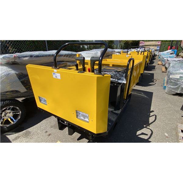 SDLANCH SDLD25 YELLOW RIDE ON GAS POWERED MINI CRAWLER DUMPER, 3 SPEED WITH 9" TRACKS &