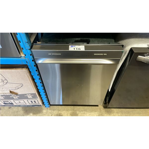 MIDEA MODEL MDF24P2BST. STAINLESS STEEL 24" FRONT CONTROL INSERT DISHWASHER *SOME DENTS / DAMAGE*