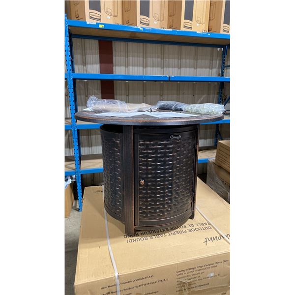 PARAMOUNT FP-545 BRONZE CAST ALUMINUM 33" ROUND PROPANE OUTDOOR FIRE TABLE WITH CONVERTIBLE
