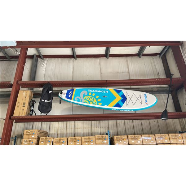 SEAMAX SEADANCER 108 BLUE 10'8" INFLATABLE STAND UP RIGID PADDLE BOARD WITH BACKPACK, COLLAPSIBLE