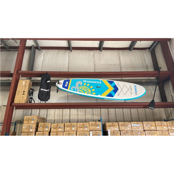 SEAMAX SEADANCER 108 BLUE 10'8" INFLATABLE STAND UP RIGID PADDLE BOARD WITH BACKPACK, COLLAPSIBLE