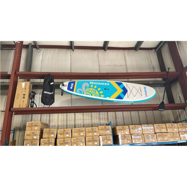 SEAMAX SEADANCER 108 ORANGE 10'8" INFLATABLE STAND UP RIGID PADDLE BOARD WITH BACKPACK, COLLAPSIBLE
