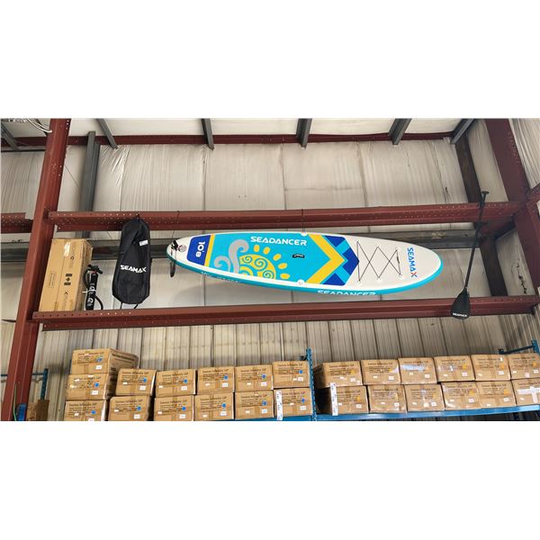 SEAMAX SEADANCER 108 ORANGE 10'8" INFLATABLE STAND UP RIGID PADDLE BOARD WITH BACKPACK, COLLAPSIBLE