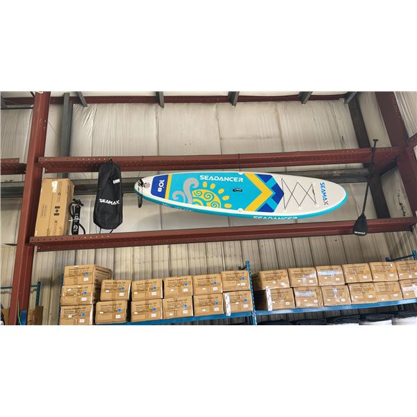 SEAMAX SEADANCER 108 ORANGE 10'8" INFLATABLE STAND UP RIGID PADDLE BOARD WITH BACKPACK, COLLAPSIBLE