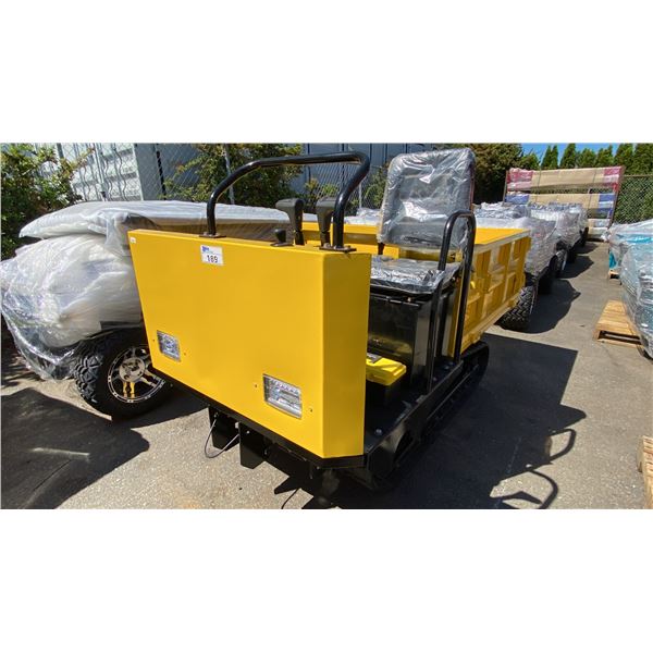 SDLANCH SDLD25 YELLOW RIDE ON GAS POWERED MINI CRAWLER DUMPER, 3 SPEED WITH 9" TRACKS &