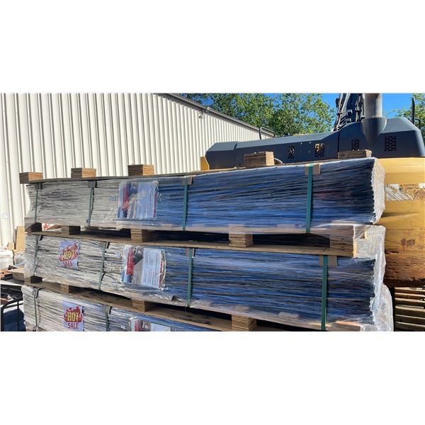 PALLET OF 15- 4'W X 8'L BLACK INDUSTRIAL HIGH-DENSITY POLYETHYLENE GROUND PROTECTION MATS & CONNECTO