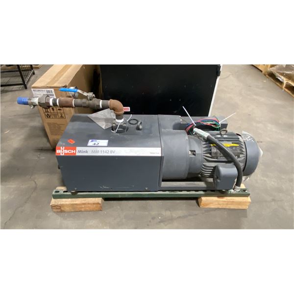 BUSCH MINK MM1142BV HIGH PERFORMANCE DRY CLAW VACUUM PUMP WITH BALDOR RELIANCE 7.5HP SUPER-E MOTOR