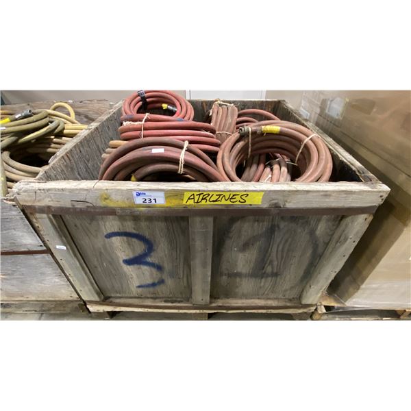 PALLET CRATE OF ASSORTED HEAVY DUTY AIR LINES *PALLET CRATE INCLUDED*