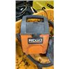 Image 3 : YELLOW PLASTIC WHEELBARROW WITH RIDGID SMALL 11L SHOP VAC & MASTERVAC 10L SHOP VAC