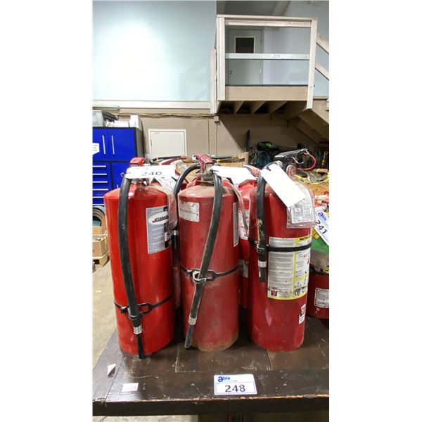 GROUP OF 9 LARGE INDUSTRIAL FIRE EXTINGUISHERS