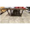 Image 2 : 3 LARGE WOODEN METAL BASE WORK TABLES