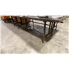 Image 3 : 3 LARGE WOODEN METAL BASE WORK TABLES