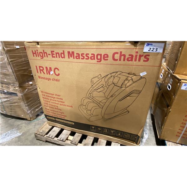 IRMC ZERO GRAVITY HIGH END MASSAGE CHAIR W/ TOUCHSCREEN, BLUETOOTH & VOICE CONTROLS