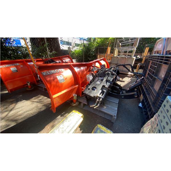 KUBOTA V5294A ORANGE 78" STRAIGHT BLADE ATTACHMENT WITH KUBOTA V5293B 4 POINT FRONT HITCH AND POWER