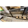 Image 1 : TREBOR MANUFACTURING CHECKER PLATE ALUMINUM MESH BOTTOM DROP BOX APPROX 51"L X 27"D X 24"H