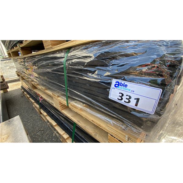 PALLET OF 15- 4'W X 8'L BLACK INDUSTRIAL HIGH-DENSITY POLYETHYLENE GROUND PROTECTION MATS &