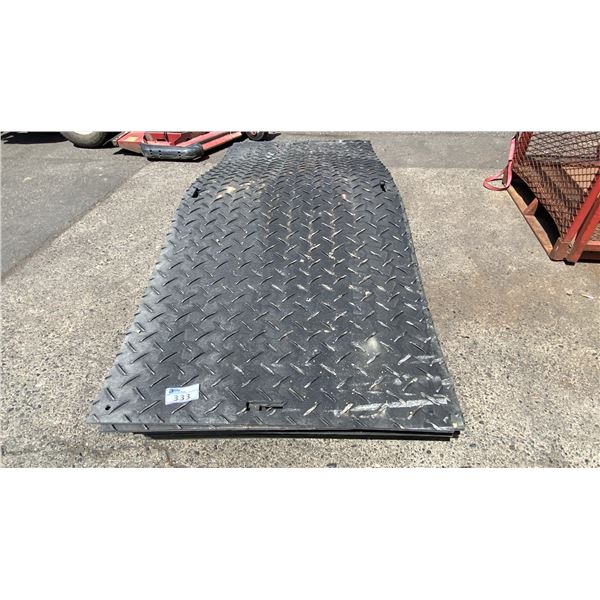 PALLET OF 15- 4'W X 8'L BLACK INDUSTRIAL HIGH-DENSITY POLYETHYLENE GROUND PROTECTION MATS